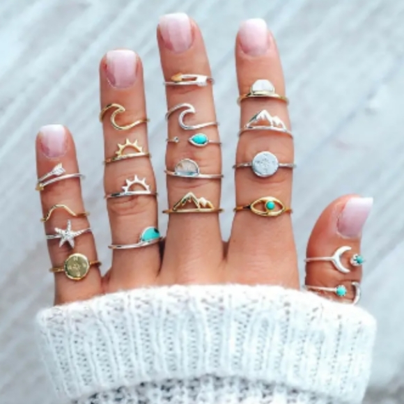 no brand Jewelry - 19 piece BOHO Stackable Ring Set